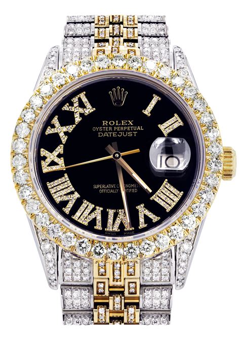 two tone iced out rolex|iced out rolex 36mm.